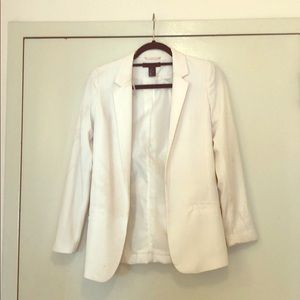 H&M white fitted blazer